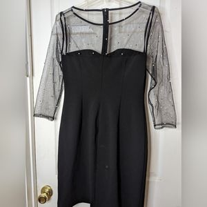 Size 6 Black Dress with pearl accents